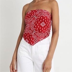 Hollister Red Bandana Tube Top